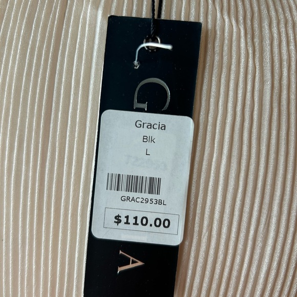 Gracia balloon sleeve blouse cream/blush size L new with tags - Picture 8 of 9